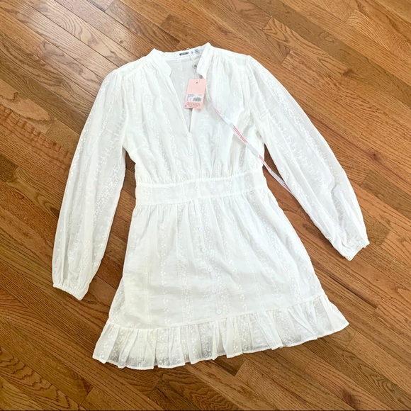 White Broderie Anglaise Frill Hem Dress